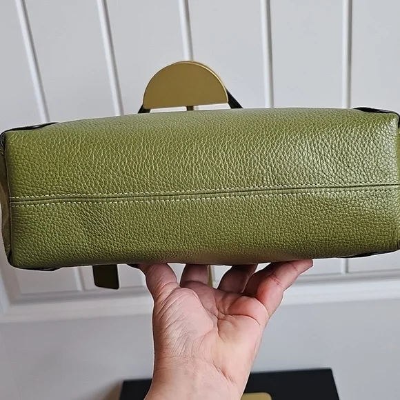 Coach NWOT Kacey Satchel Olive Green Detachable Crossbody Strap Suede & Leather - Picture 7 of 12